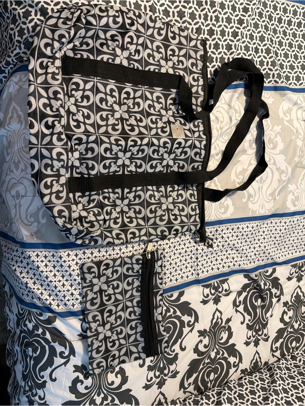 Black & White Patterned Tote Bag